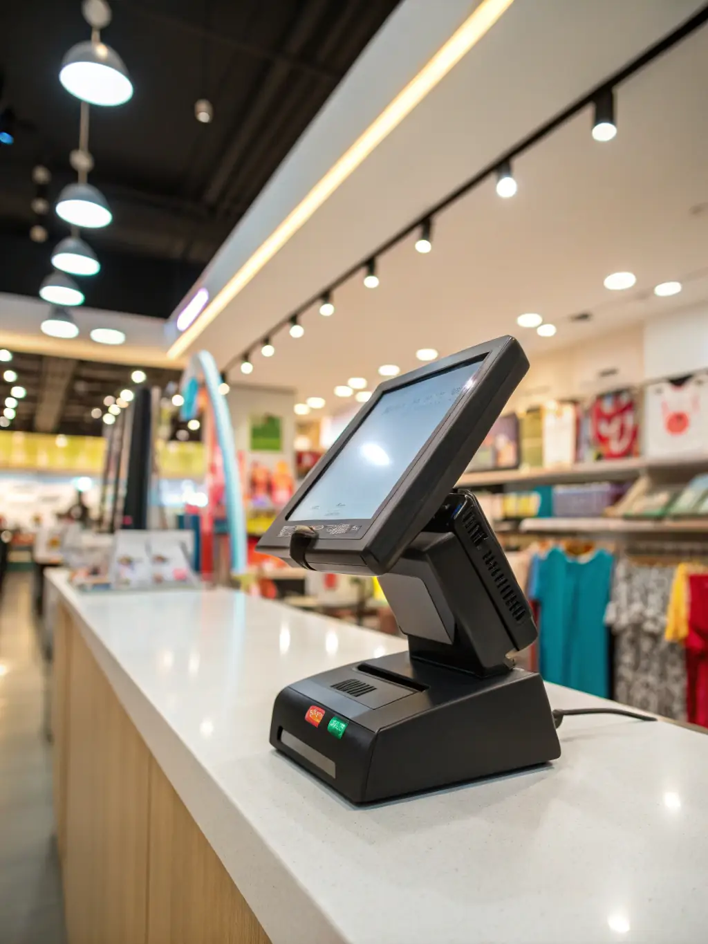 An image of a modern point-of-sale system processing a transaction, emphasizing ease of use and efficiency.